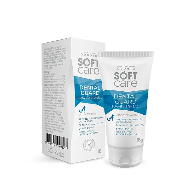 Creme Dental Guard Suave Abrasão Soft Care 85g - Cães e Gatos