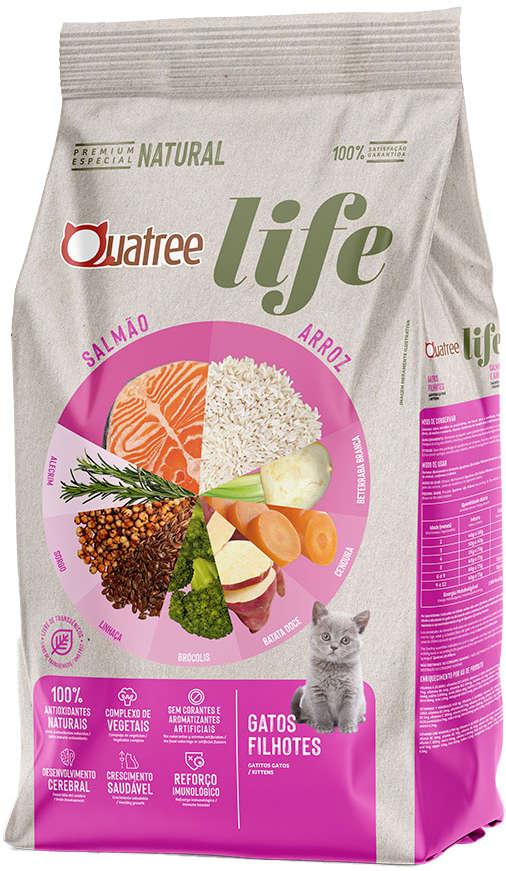 Ração Quatree Life Salmão e Arroz Gatos Filhotes