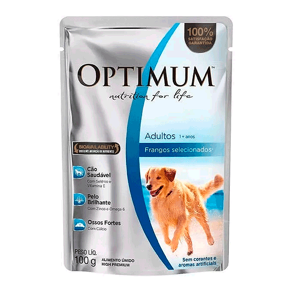 Ração Úmida Optimum Sachê Cães Adultos Frango 100 g