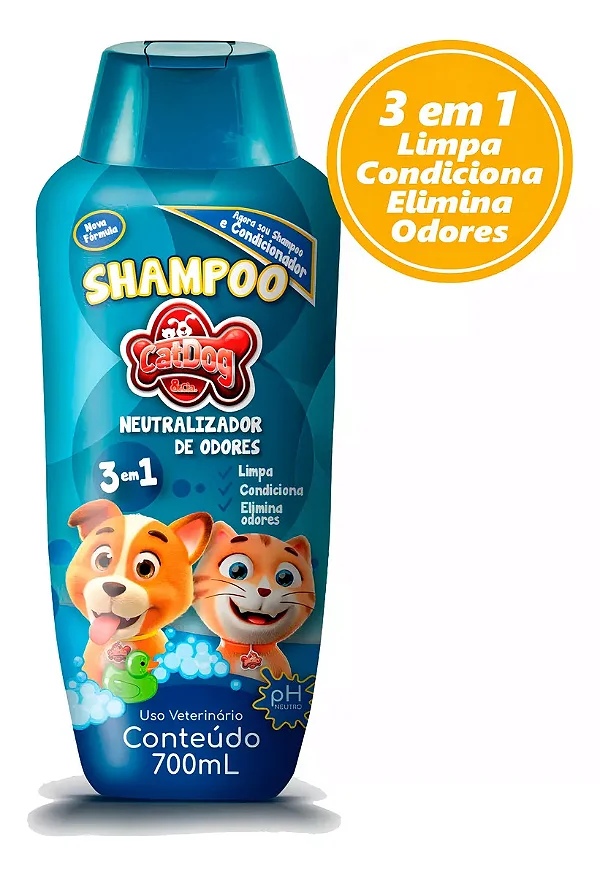 Shampoo Neutralizador Odores Catdog - Cães E Gatos 700ml