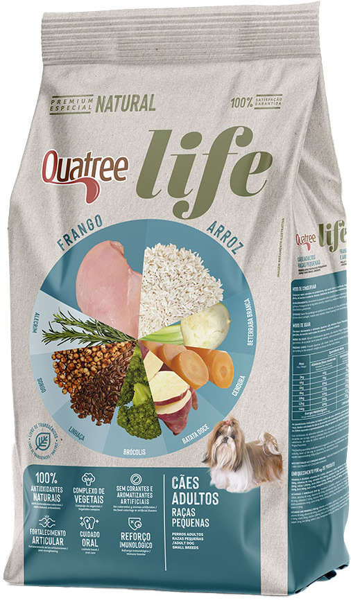 Ração Quatree Life Frango e Arroz Cães Adultos Raças Pequenas