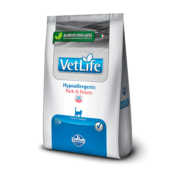 Ração Vet Life Natural Gatos Adultos Hypoallergenic Porco e Batata 2 kg