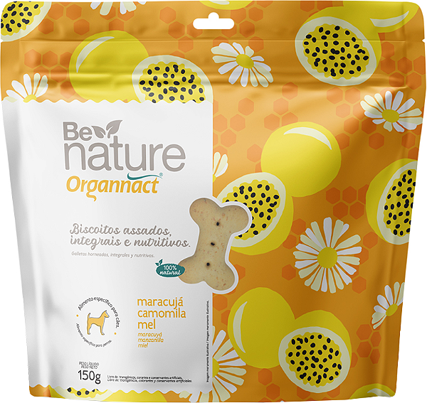 Biscoito Organnact Be Nature Maracuja, Camolia e Mel 150g