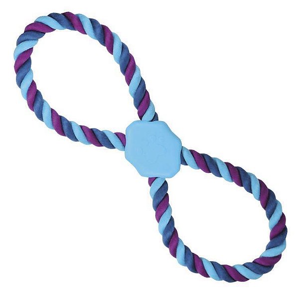 Brinquedo Mordedor Corda Rubber Blue 8 Resist para Cães