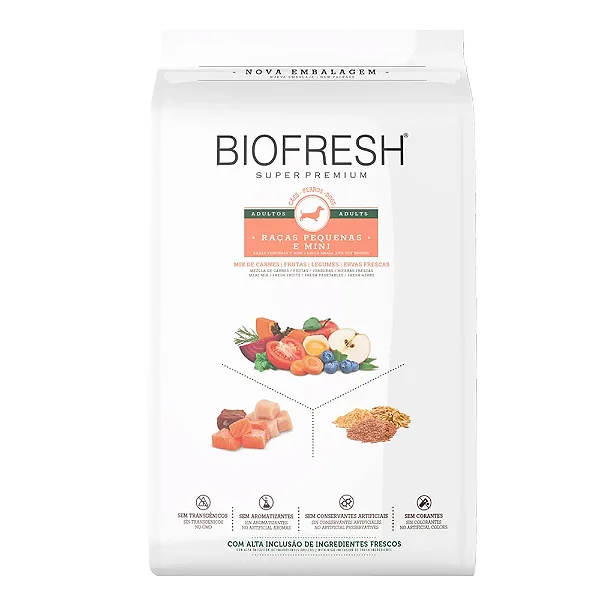 Ração Biofresh Cães Adultos Raças Pequenas e Minis Mix Carnes