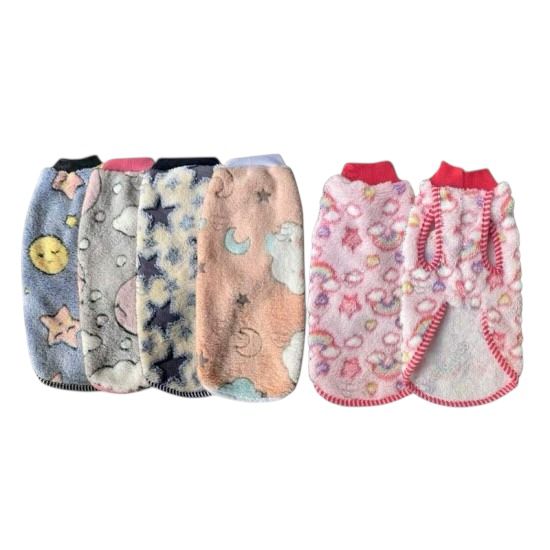 Roupa Capa Fleece 3D N.10 - Azul/Rosa