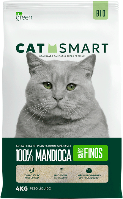 Granulado Sanitário Cat Smart Bio Grãos Finos para Gatos 4kg