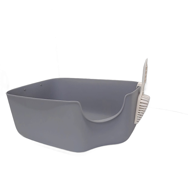 Sanitário Para Gatos De Canto Com Alça Great Pets Cinza