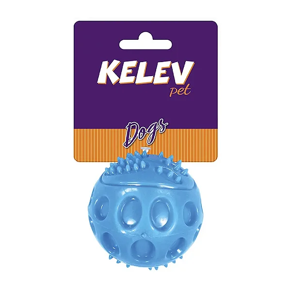 Brinquedo Kelev Bola TPR Sound Azul para Cães