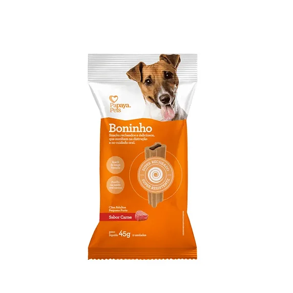 Petisco Boninho Carne Cães Raças Pequenas Papaya Pets 45 g