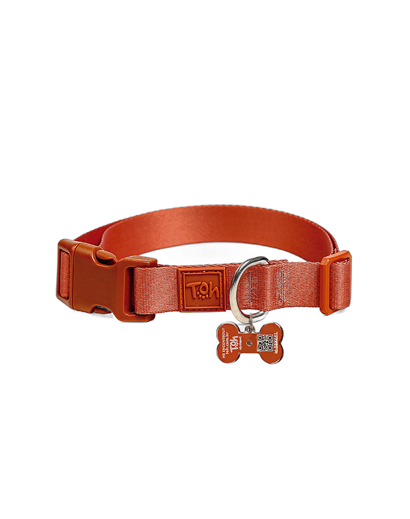 Coleira Avulsa Tag ID QR Code Coral