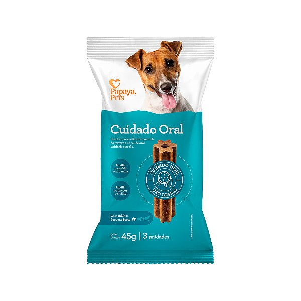 Snack Papaya Pets Cuidado Oral para Cães Adultos