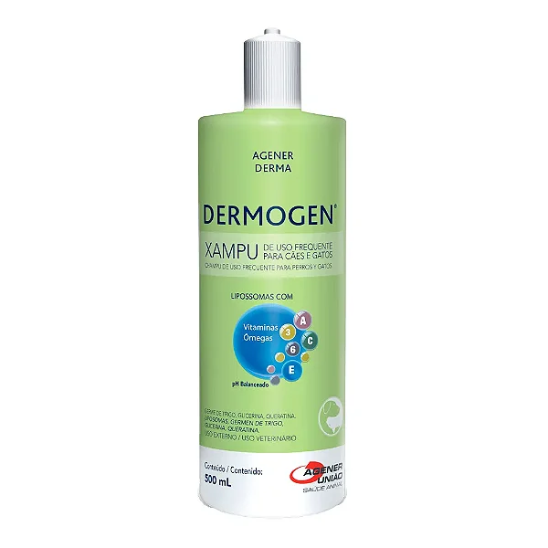 Shampoo Dermogen Cães e Gatos Agener 500 ml