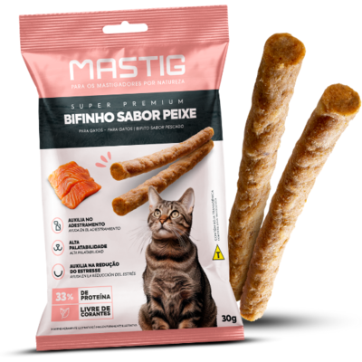 Bifinho Mastig Peixe para Gatos 30g