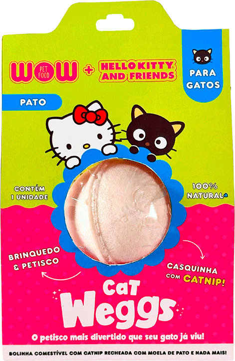 Petisco Wow Weggs Hello Kity para Gatos sabor Pato