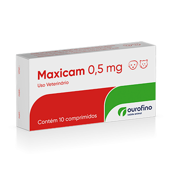 Maxicam 0,5 mg Anti-inflamatório para Cães e Gatos 10 comprimidos