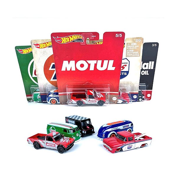 Set Hot Wheels Premium - Castrol - Union 76 - Oil Lucas - Kendall - Motul