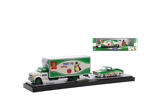 M2 Machines - Fruit Pie Apple - 1968 Chevrolet C60 Truck + 1974 Cheyenne Super 10