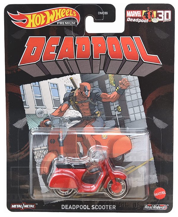 Hot Whels Marvel - Deadpool Scooter Vermelho