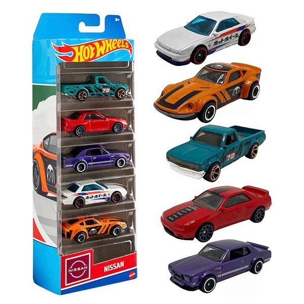 Hot Wheels Pack 5 Miniaturas - Nissan