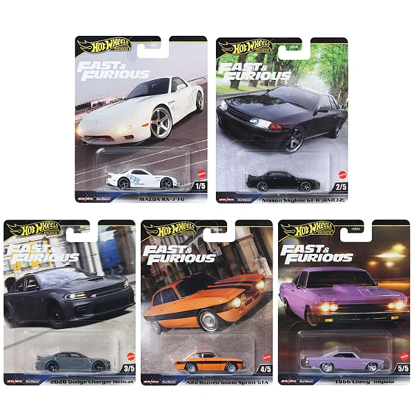 Set 5 Miniaturas Hot Wheels Velozes & Furiosos