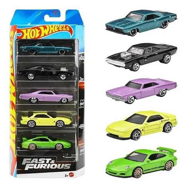 Hot Wheels Pack 5 Miniaturas - Fast & Furious