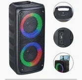 Caixa De Som Portátil Karaokê Luz Rgb, Bluetooth! Cor Preto 110V KTS-1266