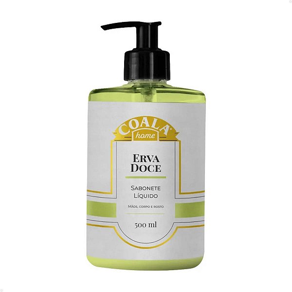 Sabonete Líquido Mãos, Corpo e Rosto Erva Doce 500ml - Coala