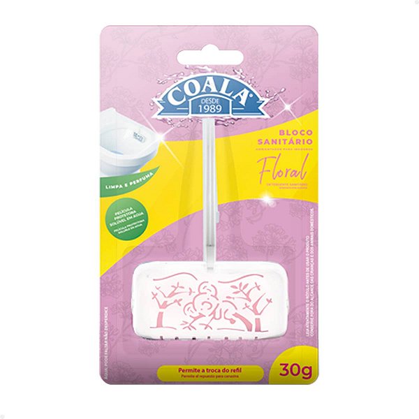 Bloco Sanitário Coala Floral - Suporte e Refil 30g