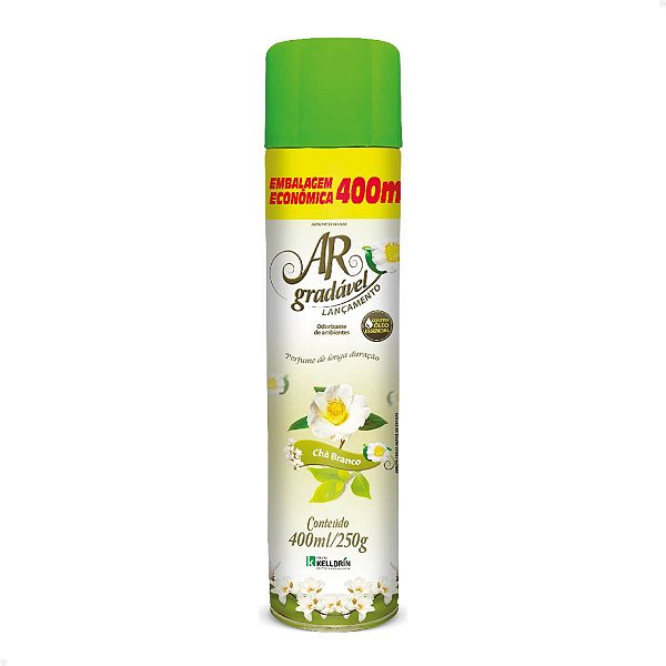 Odorizante de Ambientes Ar Gradável Chá Branco Kelldrin 400ml #LeveMaisPagueMenos