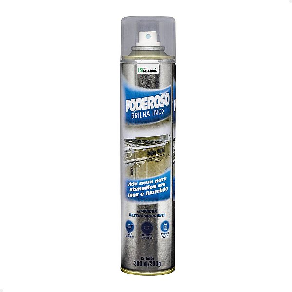 Espuma Poderoso Brilha Inox Aerossol Kelldrin 300ml