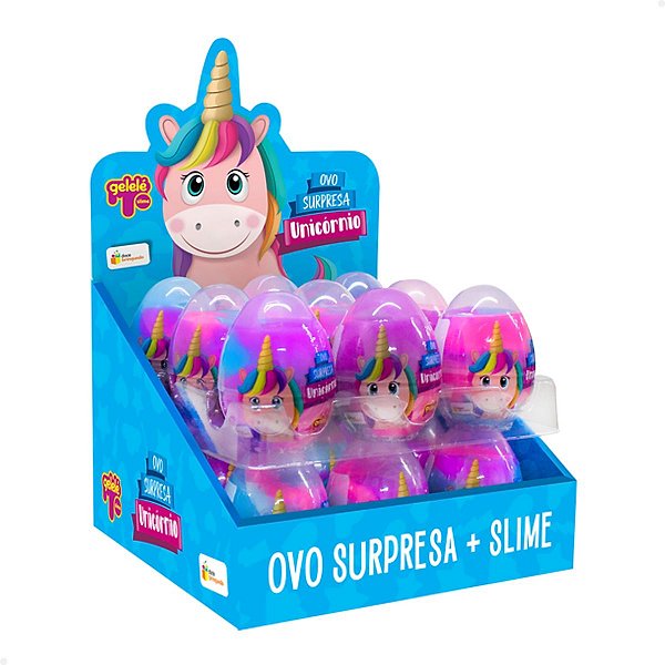 Gelelé Slime Ovo Surpresa Unicórnio - 18 Unidades