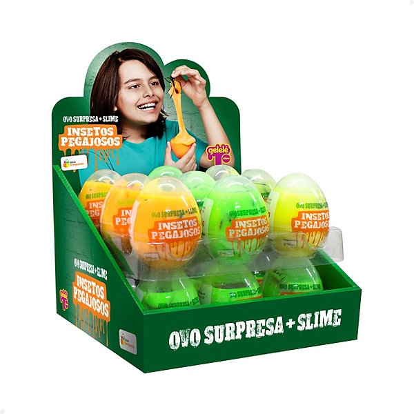 Gelelé Slime Ovo Surpresa Insetos Pegajosos - 18 Unidades