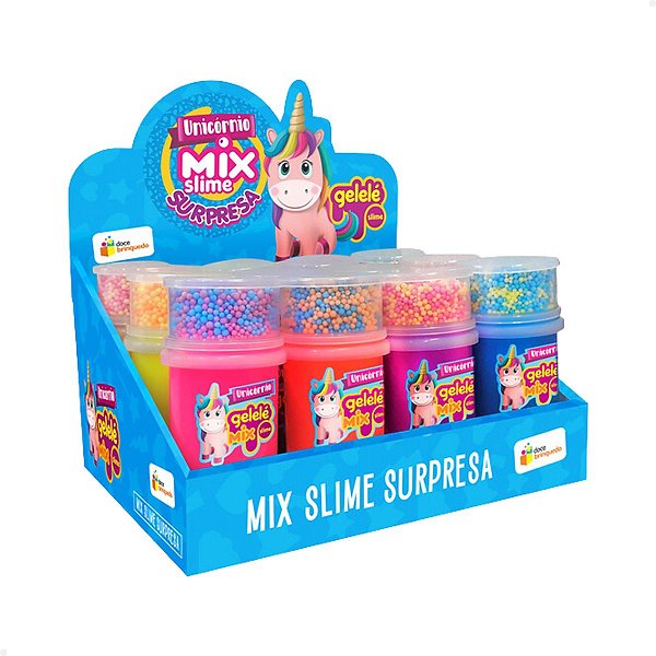 Gelelé Massinha Slime Unicórnio Mix - 12 Unidades