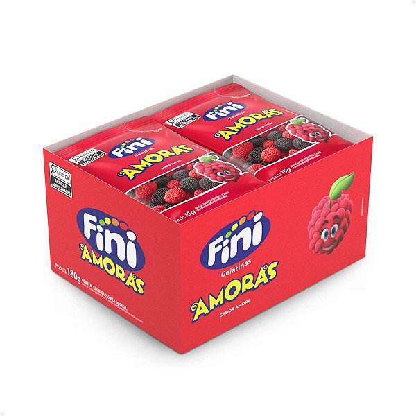 Bala de Gelatina Fini Amora 15g com 12 Unidades