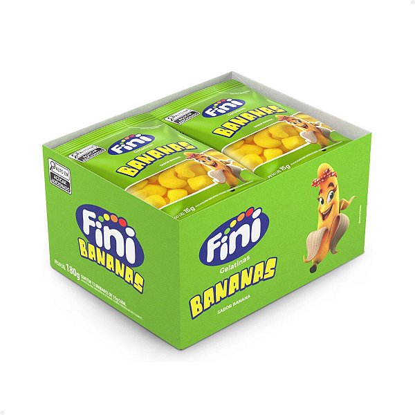 Bala de Gelatina Fini Bananas 15g com 12 Unidades