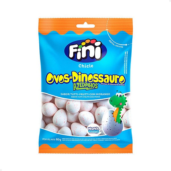 Chiclete Fini Chiclé Ovos de Dinossauros Azedinhos 80g