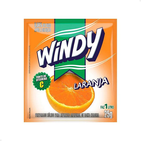 Refresco em Pó Windy Laranja 25g - 15 Envelopes