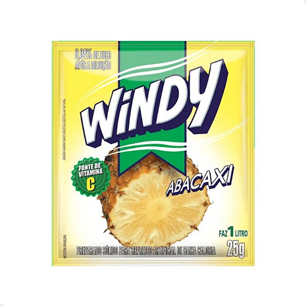 Refresco em Pó Windy Abacaxi 25g - 15 Envelopes