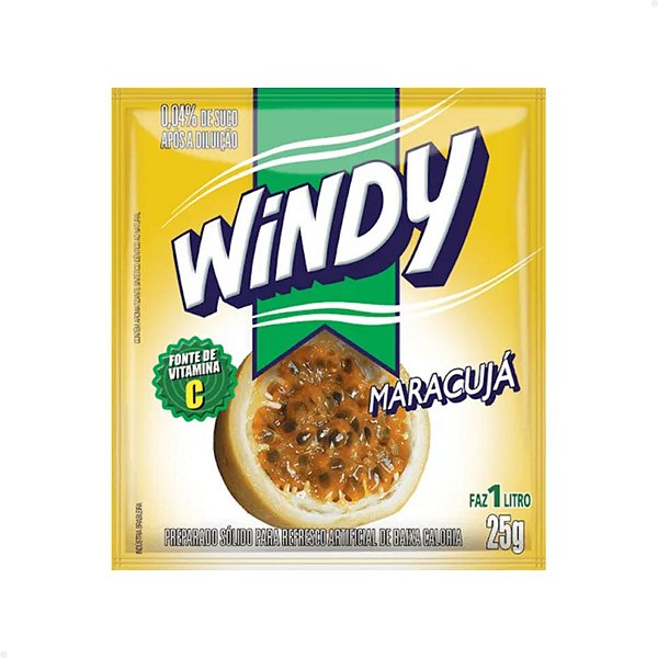 Refresco em Pó Windy Maracujá 25g - 15 Envelopes