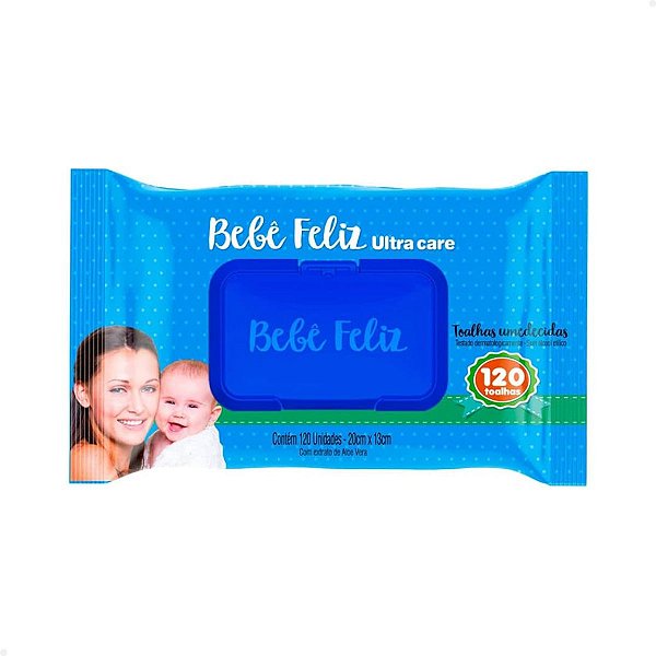 Lenço Umedecido Bebê Feliz com 120 Unidades