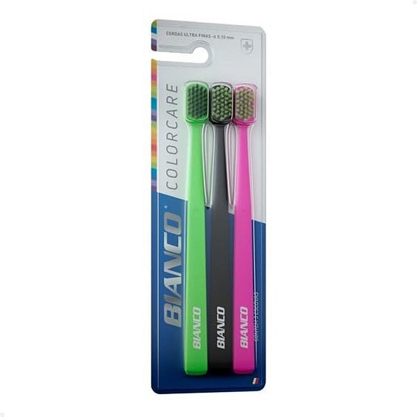 Kit Escova Dental Bianco Colorcare com 3 Unidades - Extra Macia