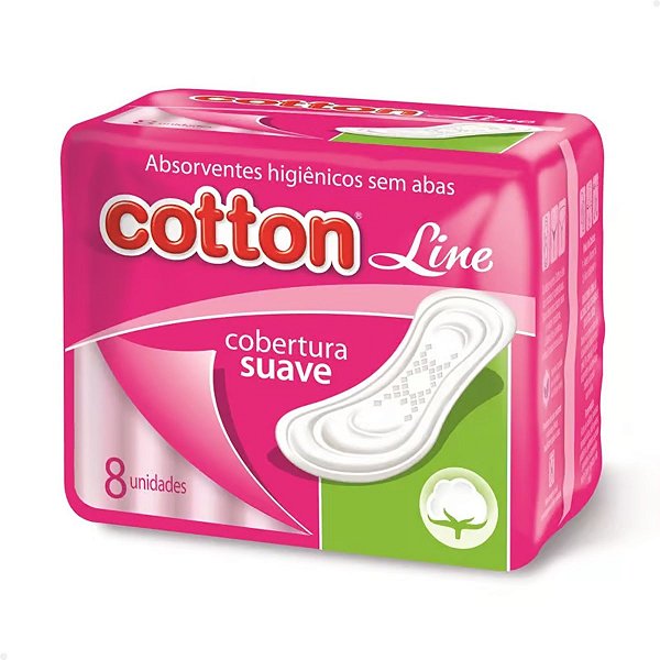 Absorvente Feminino sem Abas Cotton Cobertura Suave - 8 Unidades