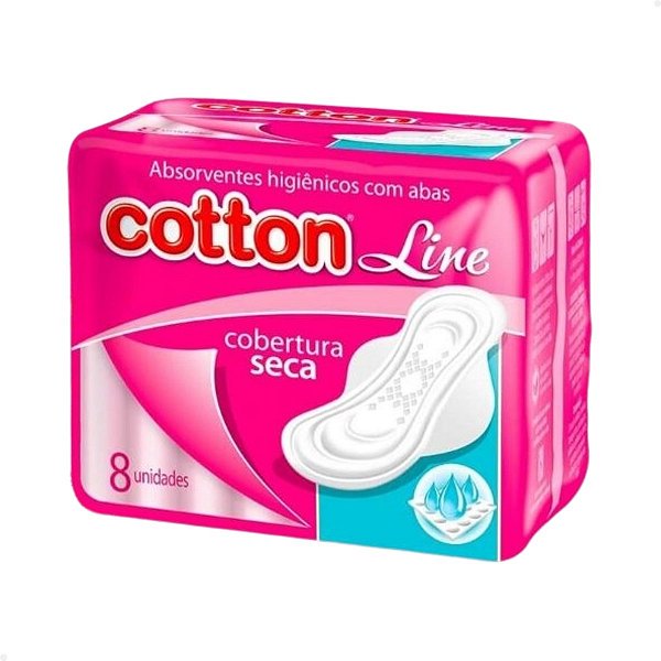 Absorvente Feminino com Abas Cotton Cobertura Seca - 8 Unidades