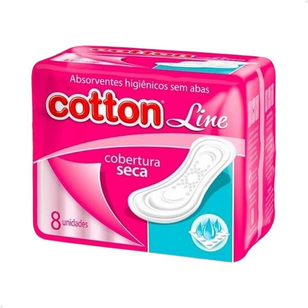 Absorvente Feminino sem Abas Cotton Cobertura Seca - 8 Unidades