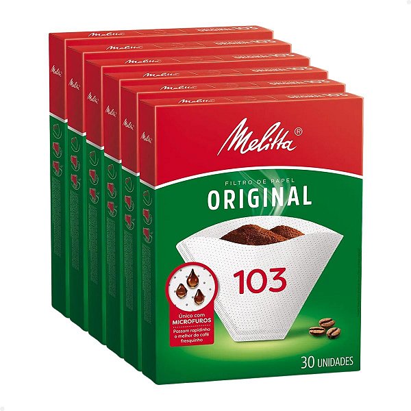 Filtro de Papel Melitta 103 com 30 Unidades - Kit com 5 Unidades
