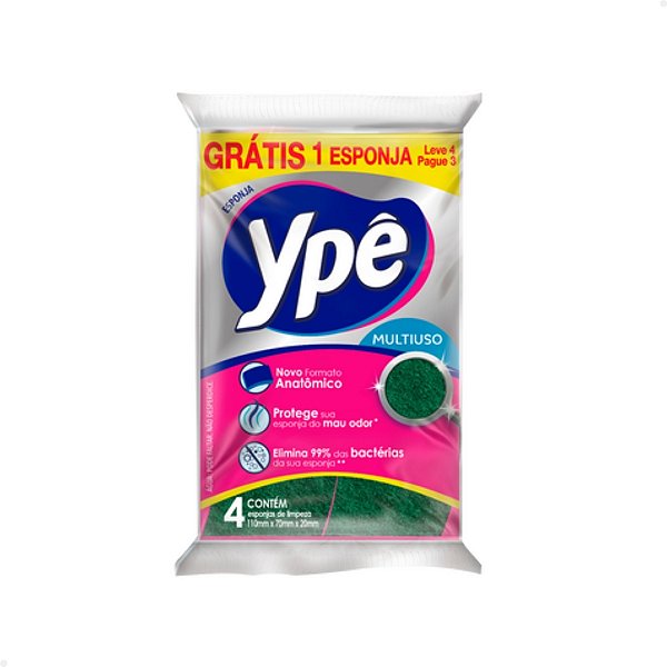 Esponja Multiuso YPÊ - Leve 4 Pague 3
