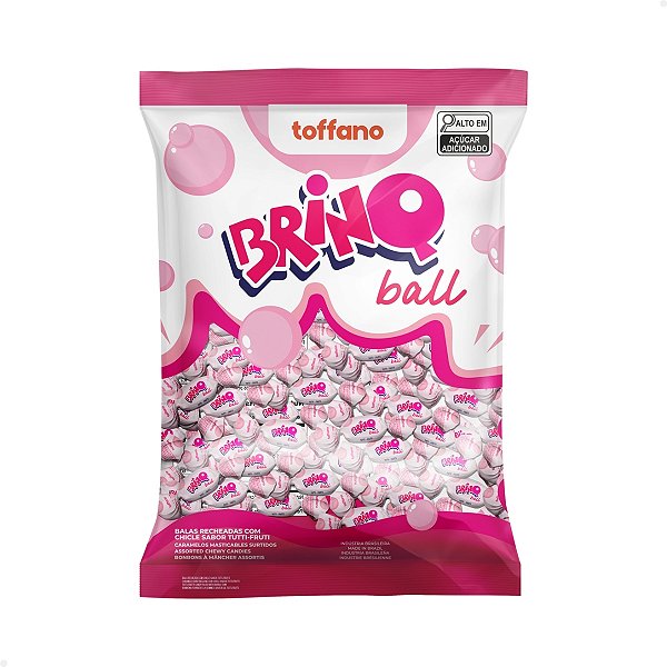 Bala Recheada Brinq Boll Toffano 500g - Chiclete Tutti-Frutti