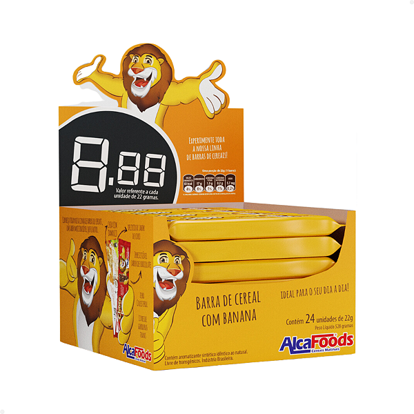 Barra de Cereal com Banana Alca Foods - 24 unidades de 22g