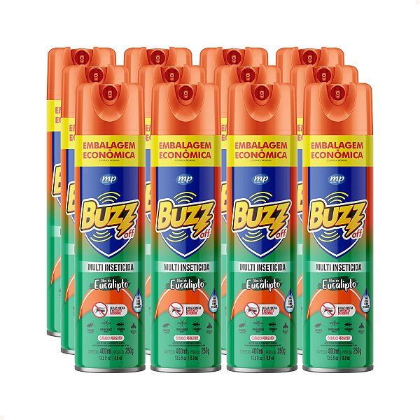 Fardo Econômico 12 Unidades – Multi-inseticida Buzz Off Eucalipto Aerossol 400ml